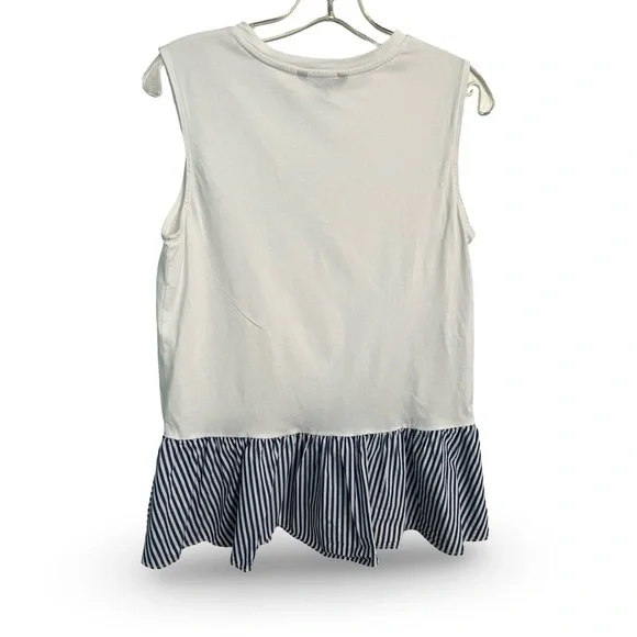 Banana Republic White and Navy Striped Tank Top - Picture 3 of 3